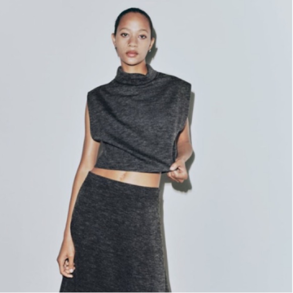 🔸NWT🔸Zara Sleeveless Knit Crop Turtleneck